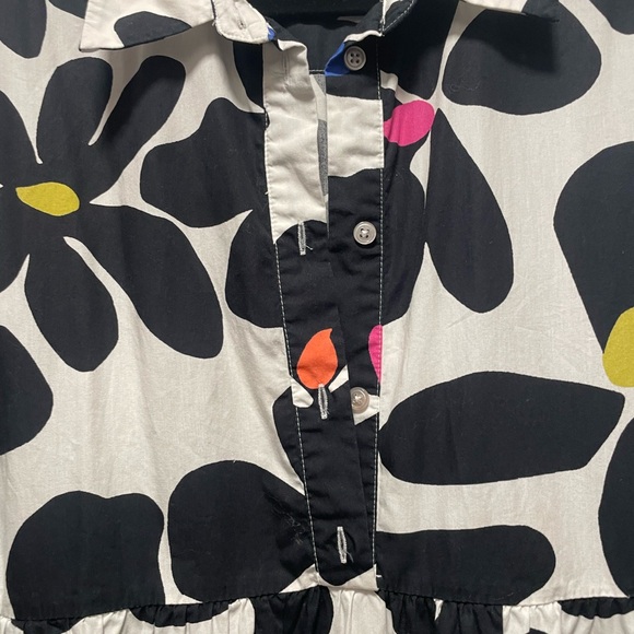 Anthropologie Maeve Black and White Floral Bettina shirt dress - Picture 4 of 6